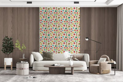 Behang - Fotobehang Patronen - Sterren - Kleuren - Jongens - Kinderen - Kids - Breedte 200 cm x hoogte 300 cm
