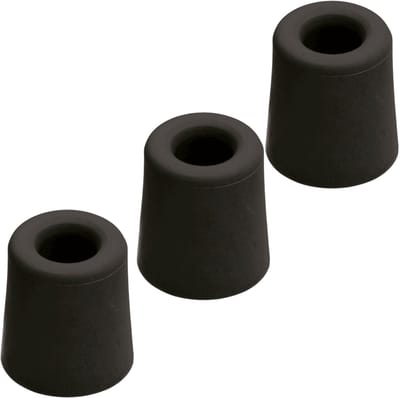 Benson Deurbuffers / deurstoppers rubbers - 3x - zwart - 30 x 30 mm - met schroefbevestiging