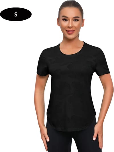 Livano Sportshirt Dames - Sport - Fitness - Compressie Shirt - Corrigerend Hemd - Sportkleding - Vrouwen - Zwart - S