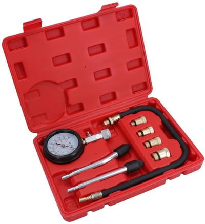 Compressietester Benzine - Motortester - Motor Diagnostiek - Universele Adapters - 0-300 PSI