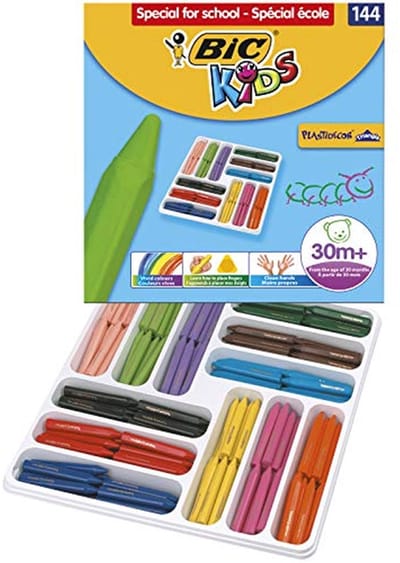 Driehoekwaskrijt voor Kinderen - 12 Kleuren in Groep Verpakking (144 Stuks)