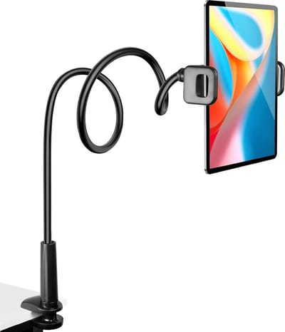 Houder voor tabletbed, 360° flexibele zwanenhals tablethouder, mobiele telefoonhouder bed, tablethouder, tablethouder voor iPad, Galaxy Tabs/Kindle Fire, 4-11 inch mobiele telefoons en tablets,