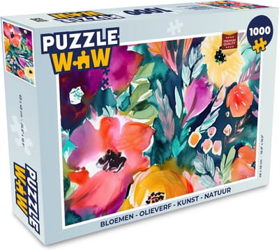 Puzzel Bloemen - Olieverf - Kunst - Natuur - Legpuzzel - Puzzel 1000 stukjes volwassenen