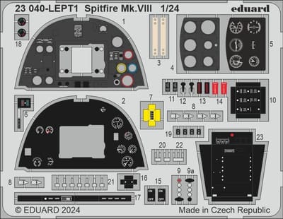 Eduard Modelbouwdecoratie - 23040 Accessoires voor Spitfire Mk.VIII - Photo-etch