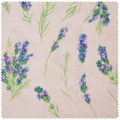 Motiefstof in linnenlook "Lavendel"