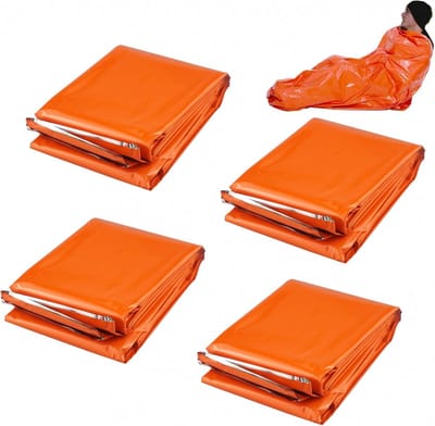 4 Stuks - Waterdichte overlevingsdeken - Nooddeken - 210x130cm - Isolatiedeken - Folie Deken Geïsoleerde Survival Dekens - Zilver/Goud - Extra groot - Survival Slaapzak - Noodtent - Hiken