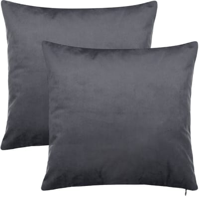 Barbons kussenhoes 40x40 - set van 2 kussenhoesjes - kussensloop, antraciet