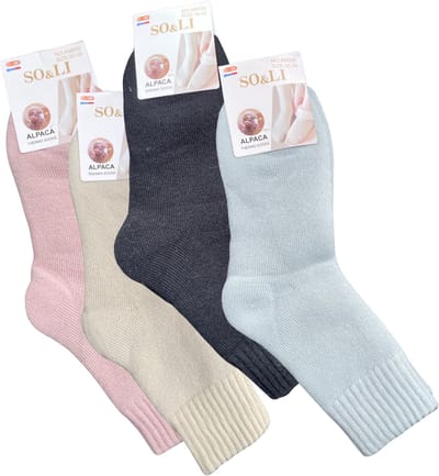 green-goose® Alpaca Damessokken | 4 Paar | 95% Alpaca Wol | Maat 35-38 | Heerlijk Warm en Rekbaar
