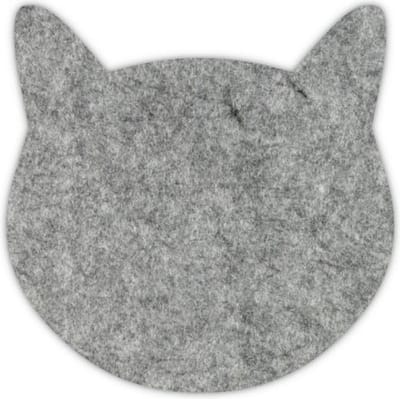 Poes vilt onderzetters - Gemeleerd grijs - 6 stuks - ø 10 cm - Tafeldecoratie - Glas onderzetter - Cadeau - Woondecoratie - Woonkamer - Tafelbescherming - Onderzetters Voor Glazen - Keukenbenodigdheden - Woonaccessoires - Tafelaccessoires