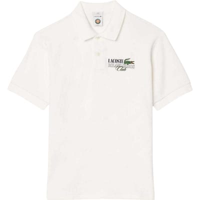 Lacoste Volwassen Unisex Roland Garros Editie Badstof Tennis Poloshirt (Crème)