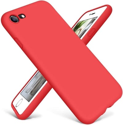 ShieldCase Siliconen hoesje met camera bescherming geschikt voor Apple iPhone 7 / 8 - rood - Flexibele en Schokbestendige Case - Krasbestendige Silicone Cover - Luxe Silicone Accessoire - Zacht en Stijlvol Telefoonhoesje