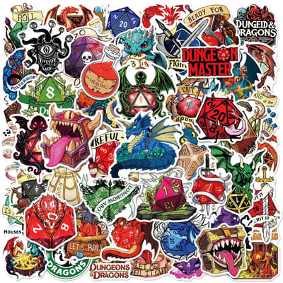1050 Stuks Dungeons  Dragons Graffiti Stickers Prachtige Coole Diy Speelgoed Geheime Voor Fles Scrapbook Reistas Esthetische Stickers red