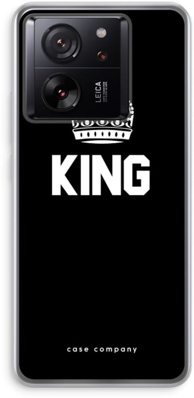 Case Company® - Hoesje geschikt voor Xiaomi 13T Pro hoesje - King zwart - Soft Cover Telefoonhoesje - Bescherming aan alle Kanten en Schermrand