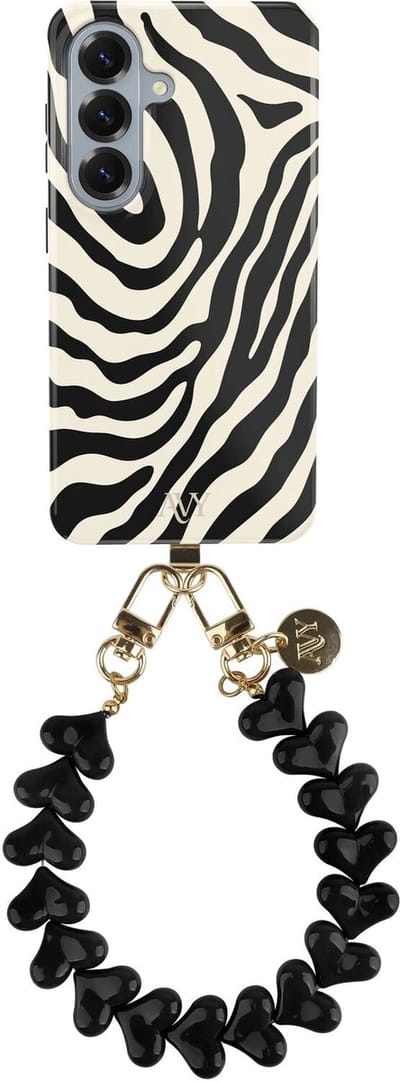 AVY Hoesje Met Telefoonkoord | Geschikt voor Samsung Galaxy S26 Plus | Compatibel met MagSafe & Qi2 | Hard Shell Back Cover | Stijlvol Bijpassend Koord Polsbandje (30CM) | Zebra Hearts