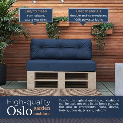Comfortabele Palletkussens Set van 4 - Gewatteerde Zitkussens voor Buiten (Donkerrood)