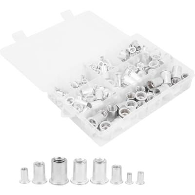 175 stuks Doos Aluminium Klinkmoer Inzetmoer Accessoireset M3 4 5 6 8 10 12