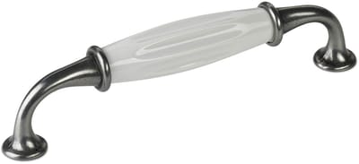 Meubelgreep META Boorgatafstand 128 mm oudzilver optiek / wit Porseleingreep van SOTECH