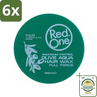 Red One - Haarwax - Cobra Aqua - Maximale Controle - Voor Krachtige Hold & Glans - 150 ml - Voordeelverpakking - 6 stuks - Cobra aqua - Controle haar
