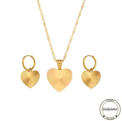 Borasi Hartjes Ketting&Oorbellen Geschenkset | Goldplated | Dames Sieraden | Cadeau Voor Haar | Luxe Geschenkzakje |