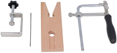 3-in-1 Sieradenzaagset met VClamp, C-klem en 12 Reservemessen voor Precisiewerk in Metaal, Hout en Wasbewerking
