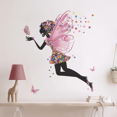 Muurstickers met Vlinders en Bloemen voor Kinderen, Verwijderbare Vinyl Wanddecoratie voor de Kinderkamer en Speelkamer