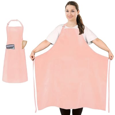 Roze Groot formaat schort-polyester-slijtvast-keukenschort-restaurant-huisgebruik-schilder-tuinman-keramiek werkschort