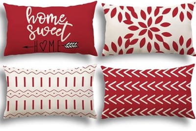 SnelShoppen - Set van 4 Kussenslopen 30x50cm - Linnen Kussenslopen voor Sofa, Tuin, Bed & Bank - Decoratieve Kussens - Ademend & Duurzaam