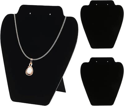 3 Stuks Fluwelen Sieraden Ketting Display Stand, Ketting Houder, Zwarte Oorbel Hanger Ketting Houder 3D Sieraden Ketting Organizer Mannequin Model Display Stand