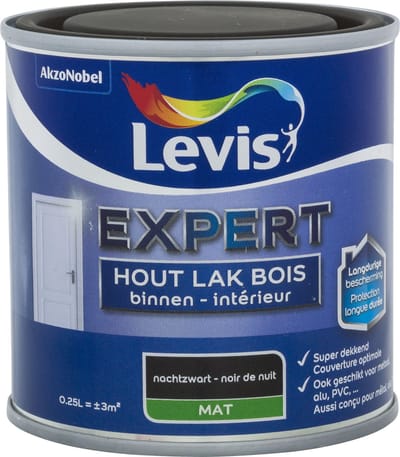 Levis Expert Houtlak Binnen Mat Nachtzwart 0,25 L
