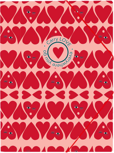 Ancor Elastomap B'LOG HEARTS A4 met elastiek en 3 flappen
