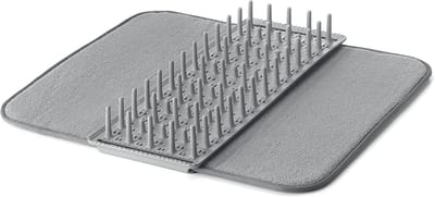 Ruimtebesparend Afdruiprek met Absorberende Mat - Houders voor 12 Borden - Antibacterieel Gerecycled Materiaal
