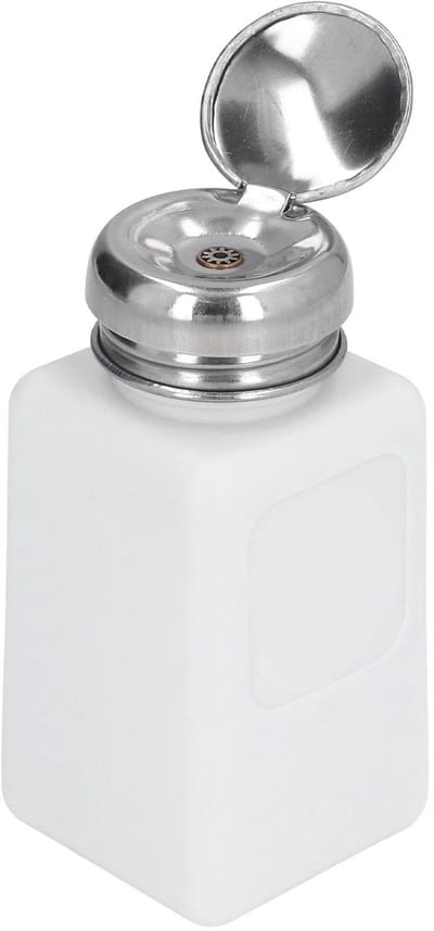 Dailygoods- Vloeistofdispenser 200 ml - Oplosmiddeldispenser - HDPE - Roestvrij Stalen Deksel - Compact - Lichtgewicht - Dispenser