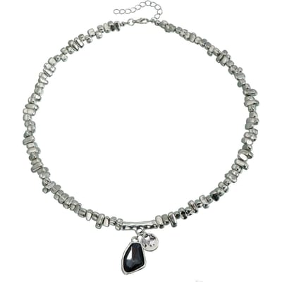 Collier pendentif scintillant métallique élégant et stylé collier créatif personnalité pour femmes gray