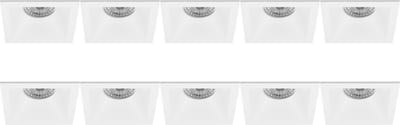 Spot Armatuur 10 Pack - Pragmi Pollon Pro - GU10 Inbouwspot - Vierkant - Wit - Aluminium - Verdiept - 82mm