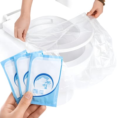 50x Wegwerp Toiletbrilhoezen – Hygiënische & Waterdichte Bescherming voor Reizen, Camping & Openbare