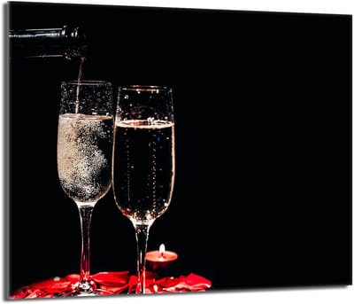 TMK ArtDeko Serie - Beschermplaat Voor Fornuis - Glas - 60x52cm - Wijnmotief