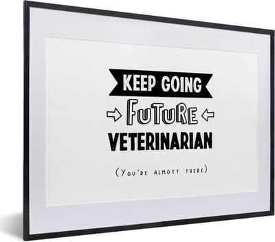 Fotolijst incl. Poster - Quote - Dierenarts - Student - 40x30 cm - Posterlijst