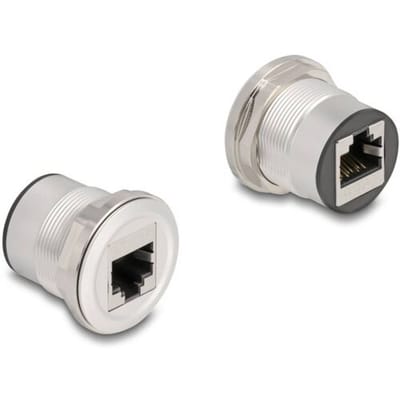 Delock 88190 RJ45-inbouwbus koppeling CAT.... 6 STP aluminium 88190 Zwart, Zilver 1 stuk(s)