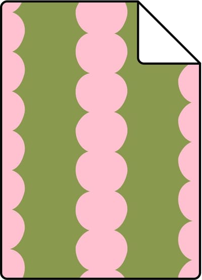 Proefstaal ESTAhome behang grafische print roze en groen - 26.5 x 21 cm - 131749-S