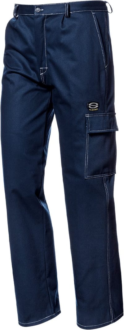 SIR SAFETY FUSTIAN Werkbroek HEREN Veiligheidsbroek Donkerblauw - Met Rits En Knoopsluiting - Elastische Tailleband - Met Steekzakken