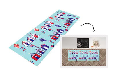 Keukenloper - Loper keuken - Strand - Vlieger - Patronen - 150x50 cm - Keukenloper vinyl