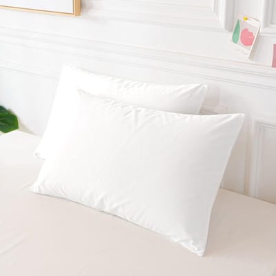 Taie d'oreiller 100 % coton, taie d'oreiller 40S, taille Queen et King size, personnalisation possible, vente en gros 48x74cm 2pcs blanc