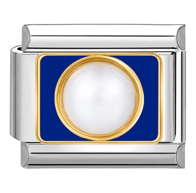 Quiges - Schakel - Bedel - 9mm - charms - Parel - Geschikt voor - armband - Schakelarmband - italy bedels armband