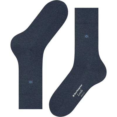 Burlington Leeds eenkleurig katoen wol sokken heren blauw - maat 40-46