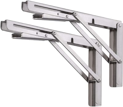2x Opvouwbare Plankdragers RVS - Zware Inklapbare Wandsteunen voor Tafel of Werkbank