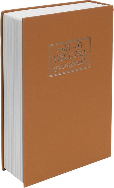 Boekkluis - Kluis Boek - Waardevolle Spullen Opbergen - Met Combinatieslot - 26.5 cm - Koffie
