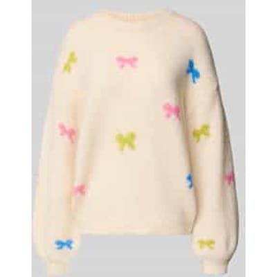 ONLY - ONLBRUNHILDA LIFE LS BOW O-NECK KNT - Dames Sweater - Maat S