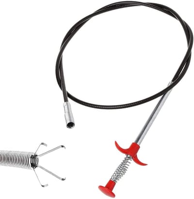 Gootsteenontstopper - Flexibele afvoerontstopper - Grijper met 4 klauwen - Voor keukengootsteen en bad - Intrekbare stokken (160 cm)
