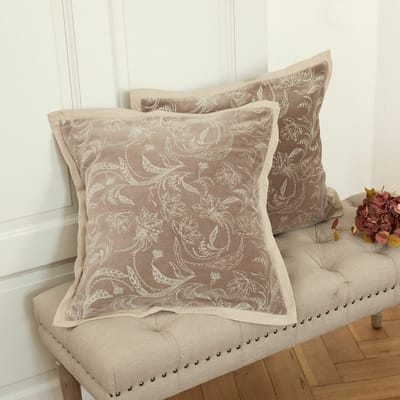 LOBERON Kussenhoes set van 2 Olicianne taupe