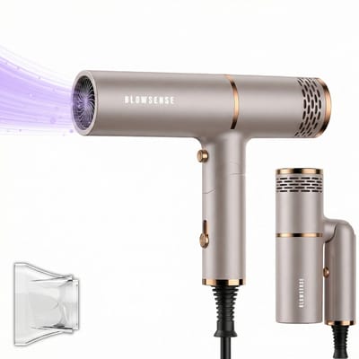 BlowSense® TravelDry - Reisföhn Opvouwbaar - Haardoger Compact - Geschikt voor Reizen - Opvouwbare Föhn - 1200W - Champagne Bruin - 2026 Model